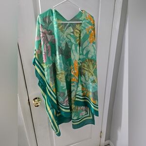 Floral Green and Yellow Kimono